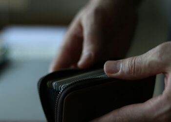 a person holding a wallet in their hand