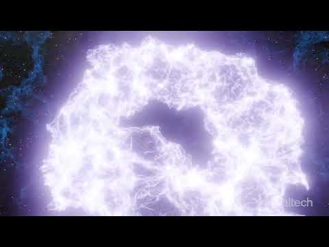 Supernovos ir kilonovos reiškinį aiškinantis vaizdo kadras