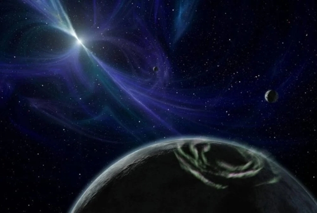 Pirmosios egzoplanetos buvo aptiktos prie pulsarų, tokių kaip PSR B1257+12