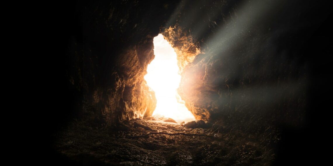 sun rays inside cave