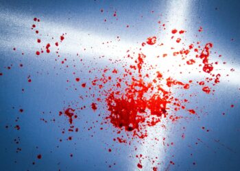 a bunch of red stuff floating in the air