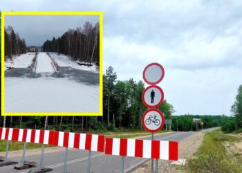 7,5 mln eurų į šipulius: Lenkijoje nauja aplinkelio „magistralė“ virto milžiniška ledo čiuožykla