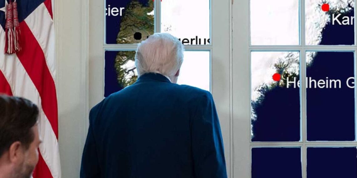 Baltieji rūmai parodė Trumpo žemėlapį su Grenlandija – perspėja: stebėkite situaciją dabar