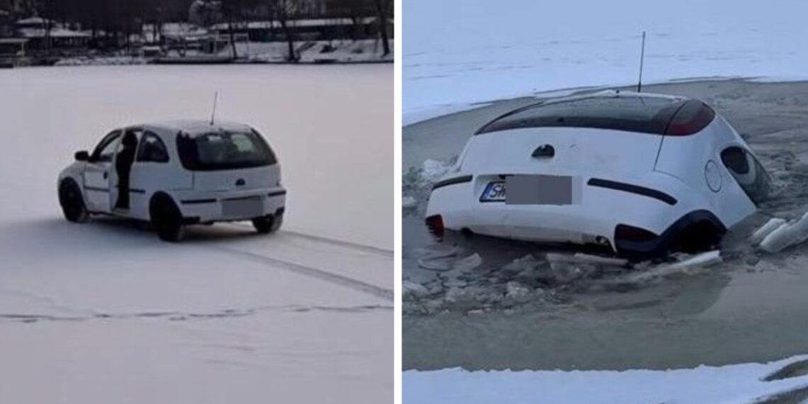 Internautai klydo: pavojinga „dirbtinio intelekto“ laikyta automobilio kelionė per ledą buvo tikra – gresia iki trejų metų laisvės atėmimo