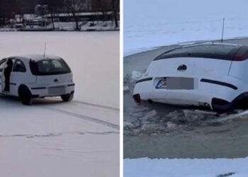 Internautai klydo: pavojinga „dirbtinio intelekto“ laikyta automobilio kelionė per ledą buvo tikra – gresia iki trejų metų laisvės atėmimo