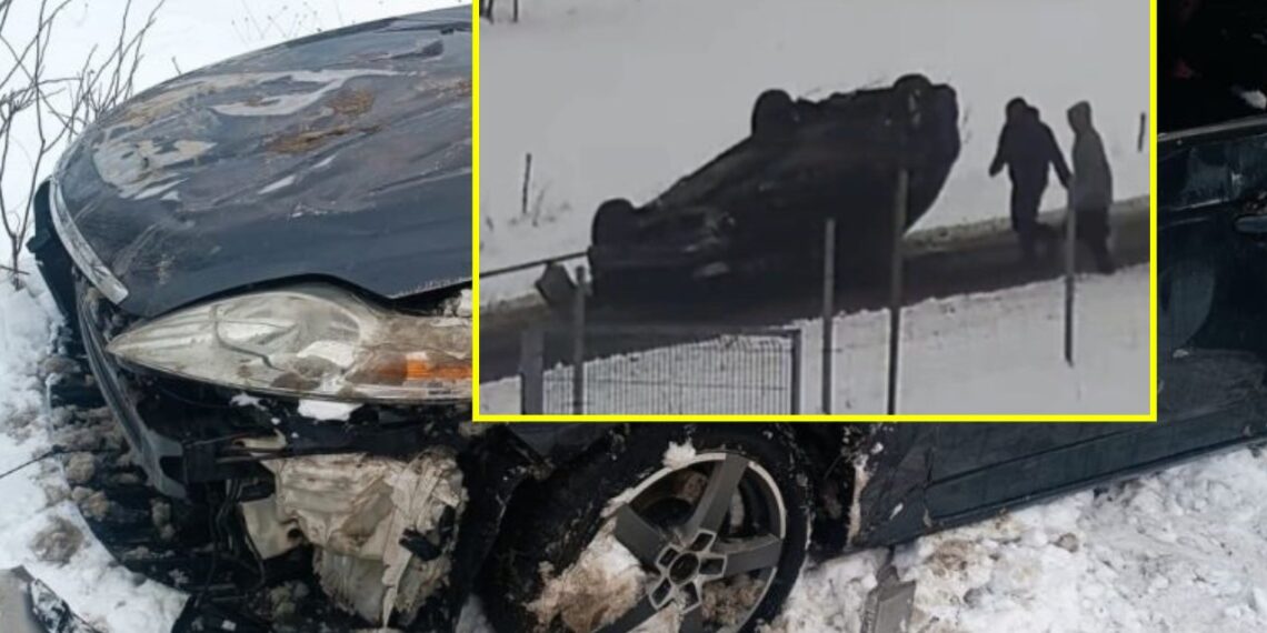 Kuriozinis incidentas Lenkijoje: girtas vairuotojas autą po avarijos tempė… ant stogo