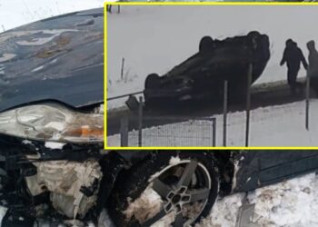 Kuriozinis incidentas Lenkijoje: girtas vairuotojas autą po avarijos tempė… ant stogo