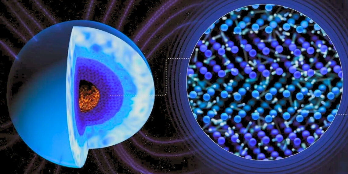 Mokslininkus šokiravo Neptūno paslaptis: karštas juodasis ledas iškreipia planetos magnetinį lauką