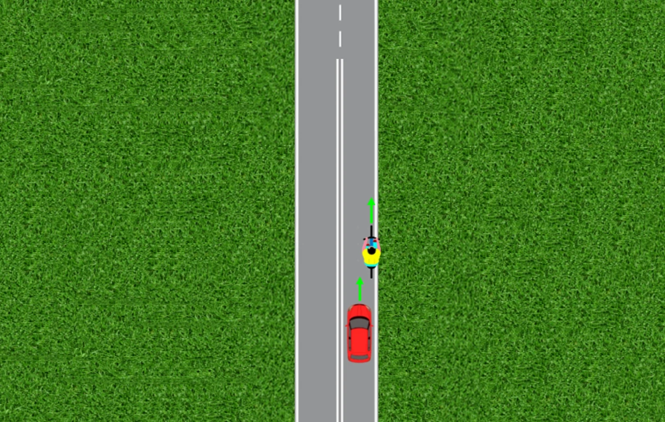 Lėtas ekskavatorius kelyje