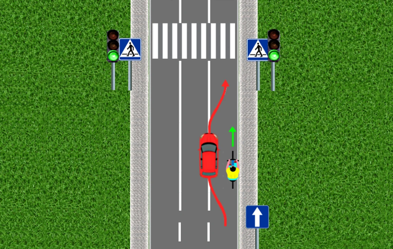 Dviratininkas važiuoja važiuojamąja dalimi