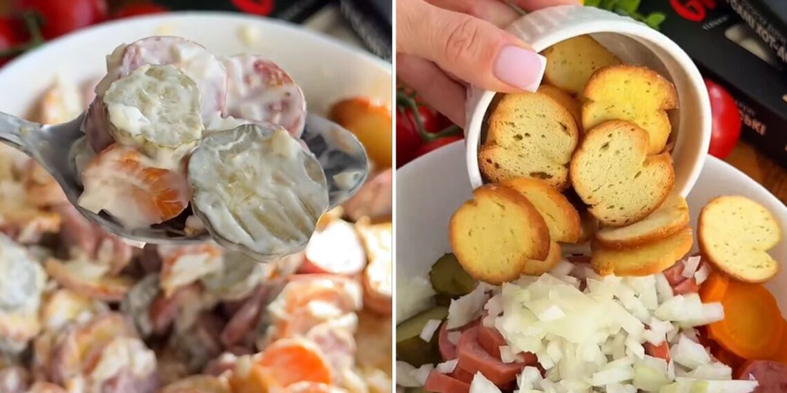 Ukrainiečių hito salotos Kopijka: pigesnės už bandelę, paruoši per kelias minutes, o skonis kosminis