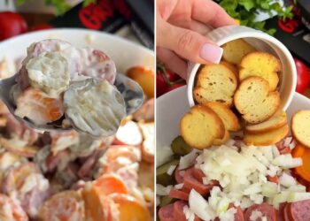 Ukrainiečių hito salotos Kopijka: pigesnės už bandelę, paruoši per kelias minutes, o skonis kosminis