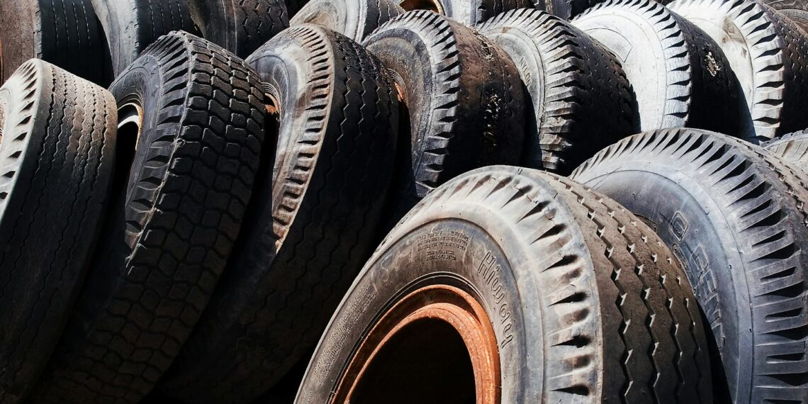 black and brown tire lot