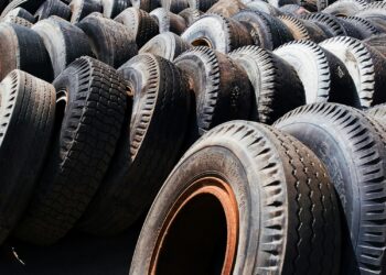 black and brown tire lot