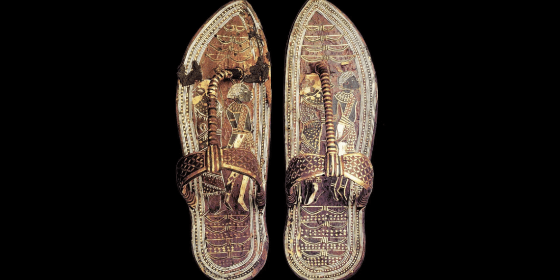 Archeologai tiria Tutanchamono sandalus: ką reiškia pavaizduoti sutrypti priešai?
