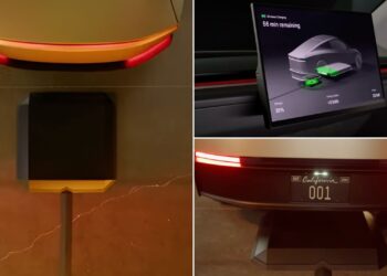 JAV atveria naują elektromobilių erą: „Tesla Cybercab“ bus kraunamas be laidų