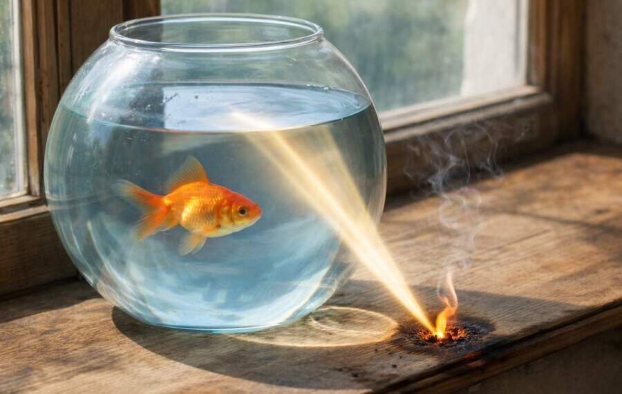 Kodėl tuščias stiklinis butelis ant palangės gali sukelti gaisrą?