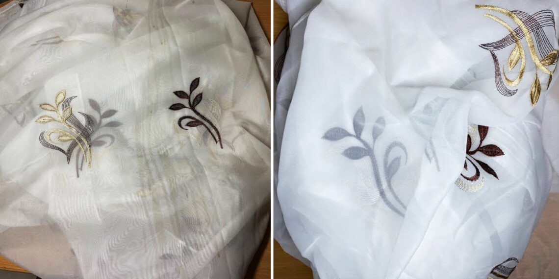 Paprastas triukas užuolaidoms: viena stiklinė šios priemonės – ir jos taps akinančiai baltos