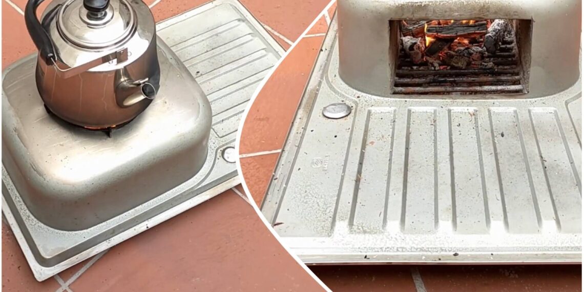 Vyras paėmė seną kriauklę ir kibirą cemento – po 30 minučių namuose išdygo prabangi krosnis