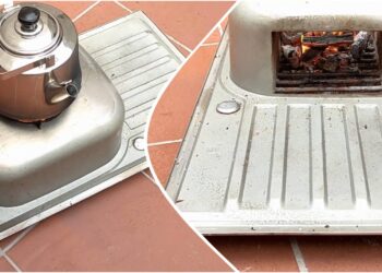 Vyras paėmė seną kriauklę ir kibirą cemento – po 30 minučių namuose išdygo prabangi krosnis