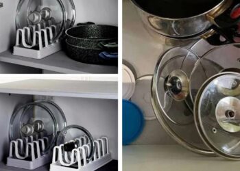 Virtuvės chaosas baigėsi: pigi priemonė padeda tvarkingai laikyti puodų dangčius