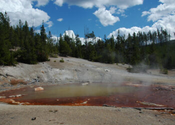 Po 6 metų tylos atgijo Didysis rūgštinis geizeris: vanduo šovė net į 9 metrų aukštį