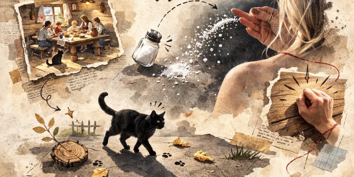 Juoda katė, druska ir kampas prie stalo: ką iš tikrųjų reiškia seni prietarai?