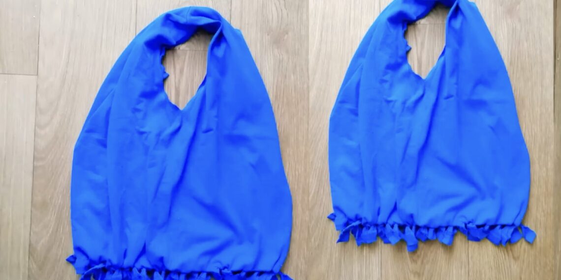 Per 10 minučių iš senų marškinėlių pasidarykite stilingą pirkinių krepšį: paprastas triukas, kuris nustebins