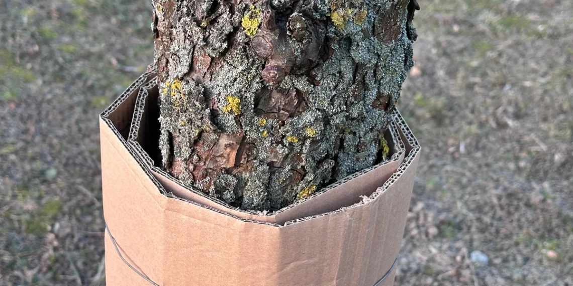 Sodininkų triukas: kartonas ant medžio kamieno gali padėti apsisaugoti nuo kirmėlių slyvose